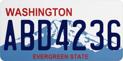 WA license plate ABD4236