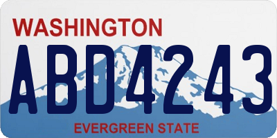 WA license plate ABD4243
