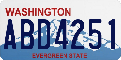 WA license plate ABD4251
