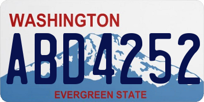 WA license plate ABD4252