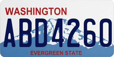 WA license plate ABD4260