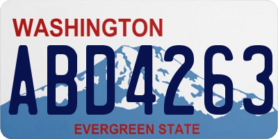 WA license plate ABD4263