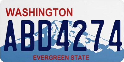 WA license plate ABD4274
