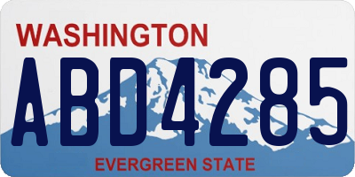 WA license plate ABD4285
