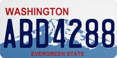 WA license plate ABD4288