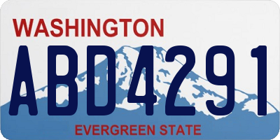 WA license plate ABD4291