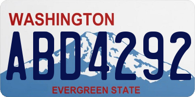 WA license plate ABD4292