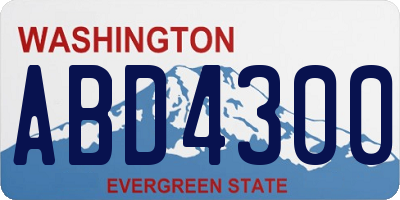 WA license plate ABD4300
