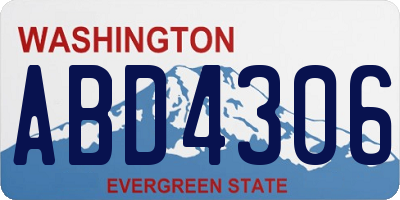 WA license plate ABD4306