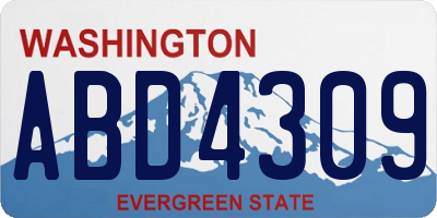 WA license plate ABD4309