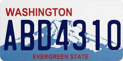WA license plate ABD4310