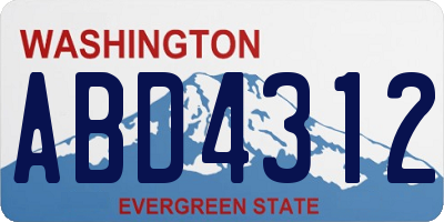 WA license plate ABD4312