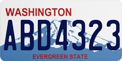 WA license plate ABD4323