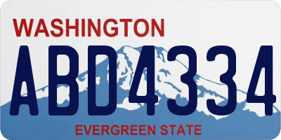 WA license plate ABD4334