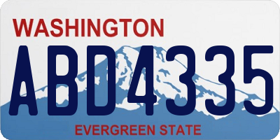 WA license plate ABD4335