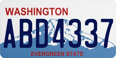 WA license plate ABD4337