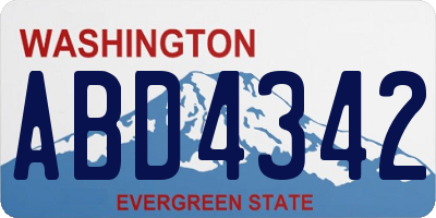 WA license plate ABD4342