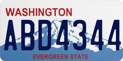 WA license plate ABD4344