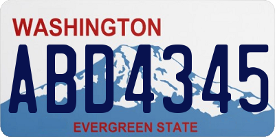 WA license plate ABD4345