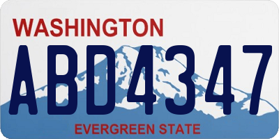 WA license plate ABD4347