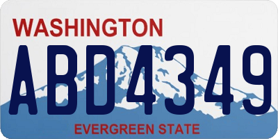WA license plate ABD4349