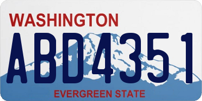 WA license plate ABD4351