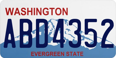 WA license plate ABD4352