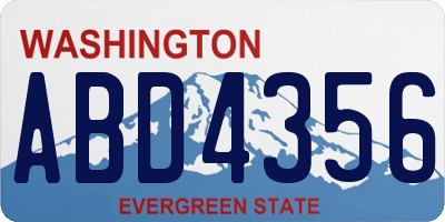 WA license plate ABD4356