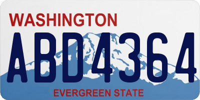 WA license plate ABD4364