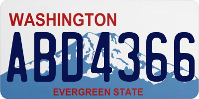 WA license plate ABD4366