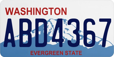 WA license plate ABD4367