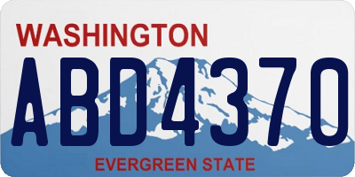 WA license plate ABD4370