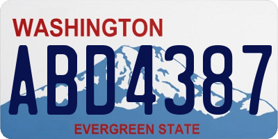 WA license plate ABD4387