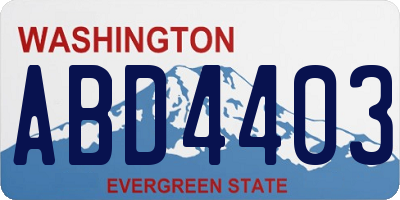 WA license plate ABD4403