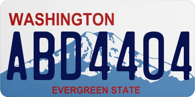 WA license plate ABD4404