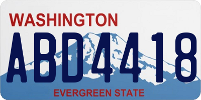 WA license plate ABD4418