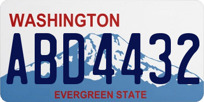 WA license plate ABD4432