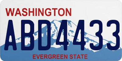WA license plate ABD4433