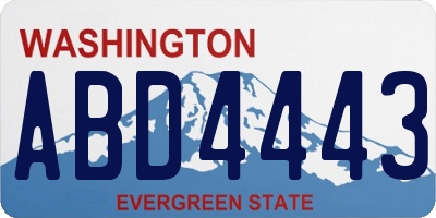 WA license plate ABD4443