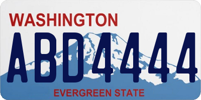 WA license plate ABD4444