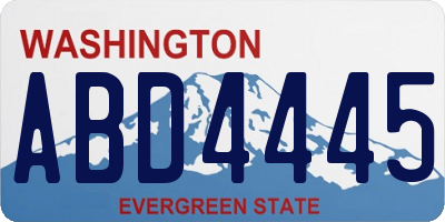 WA license plate ABD4445