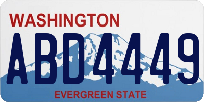 WA license plate ABD4449