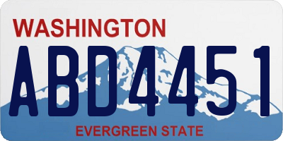WA license plate ABD4451