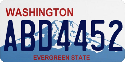WA license plate ABD4452