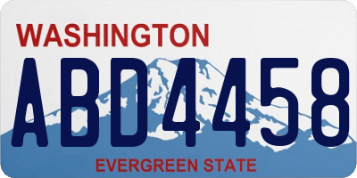 WA license plate ABD4458