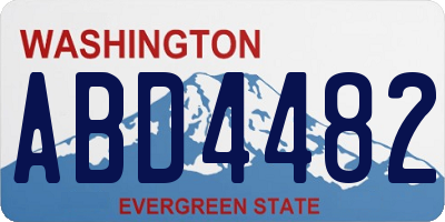 WA license plate ABD4482