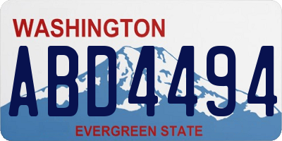 WA license plate ABD4494