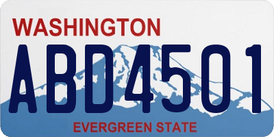 WA license plate ABD4501