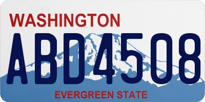 WA license plate ABD4508