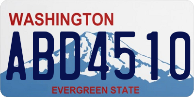 WA license plate ABD4510